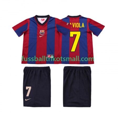 Fußballtrikots FC Barcelona SAVIOLA 7 1999 Retro Kinder 1998 Kurzarm Heimtrikotsatz kaufen